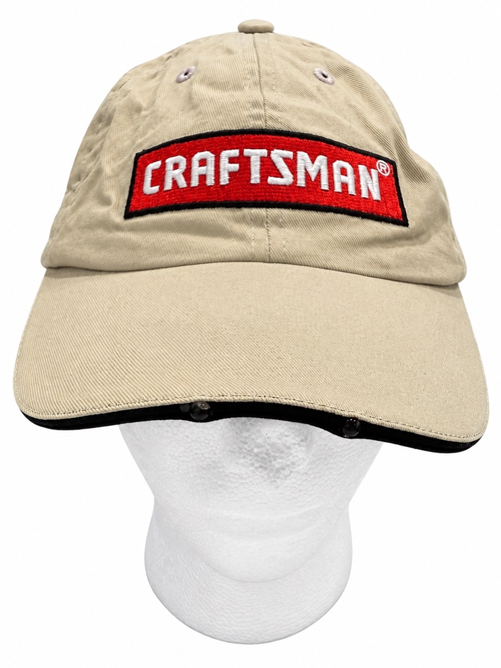 Craftsman Tools LED Lighted Brim Hat Khaki Cotton Adjustable Workwear Cap